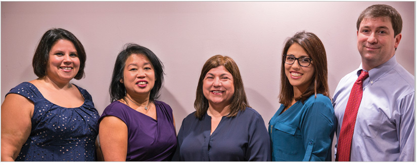 (From left to right: Carmela Vallone, Karen Chu, Maria Tappeto, Carmela Siragusa, Matthew Pascucci)